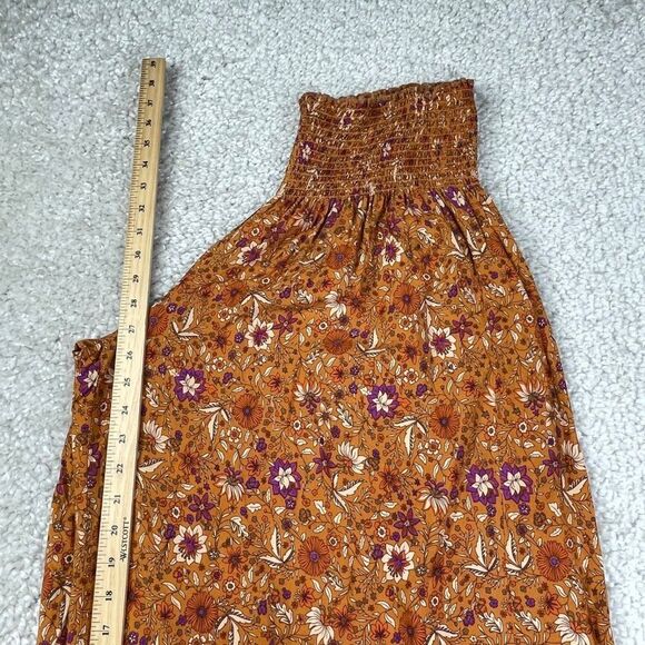 Natural Life Make A Move Palazzo Wide Leg Pants Camel Brown Purple Floral - Picture 7 of 10